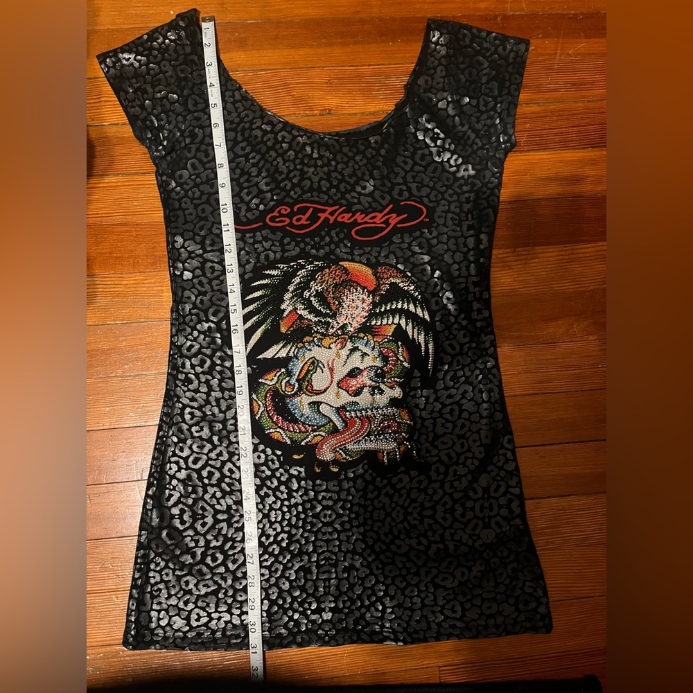 Rare vintage Ed Hardy mini dress. Label missing ; see measurements. Perfect cond - Picture 5 of 5